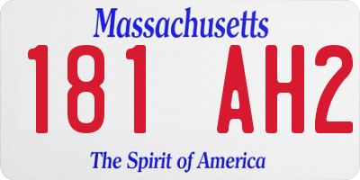 MA license plate 181AH2