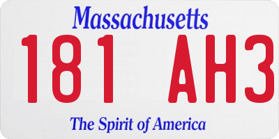 MA license plate 181AH3
