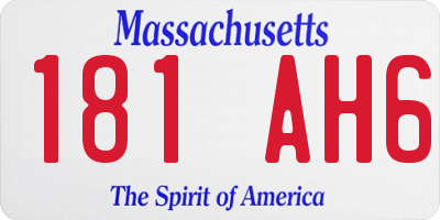 MA license plate 181AH6