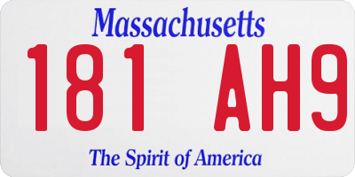 MA license plate 181AH9