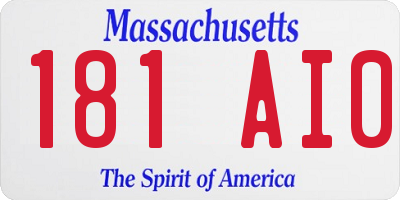 MA license plate 181AI0
