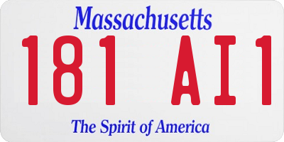 MA license plate 181AI1