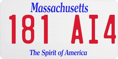 MA license plate 181AI4