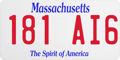 MA license plate 181AI6