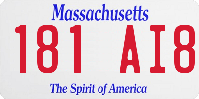 MA license plate 181AI8