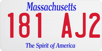 MA license plate 181AJ2