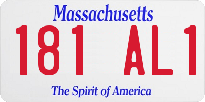 MA license plate 181AL1