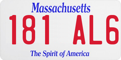 MA license plate 181AL6