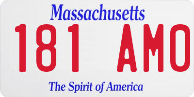 MA license plate 181AM0