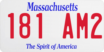 MA license plate 181AM2