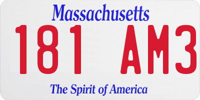 MA license plate 181AM3