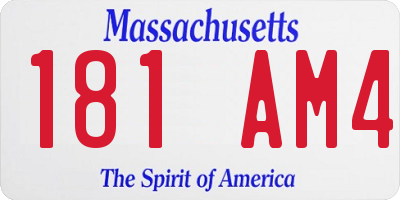 MA license plate 181AM4