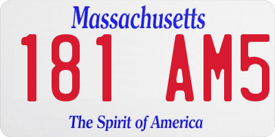 MA license plate 181AM5