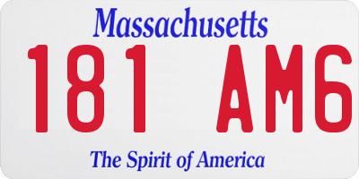 MA license plate 181AM6