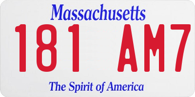 MA license plate 181AM7
