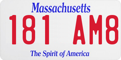 MA license plate 181AM8
