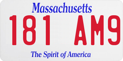 MA license plate 181AM9