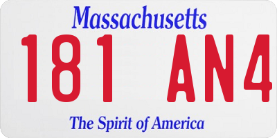 MA license plate 181AN4