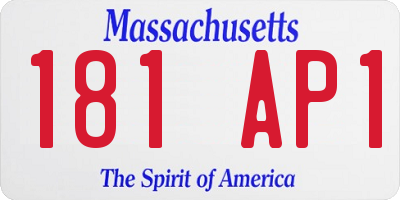 MA license plate 181AP1