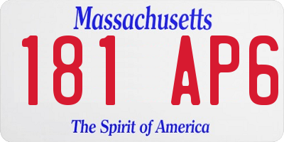 MA license plate 181AP6
