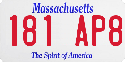 MA license plate 181AP8