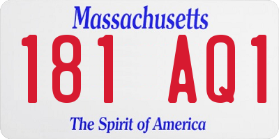 MA license plate 181AQ1