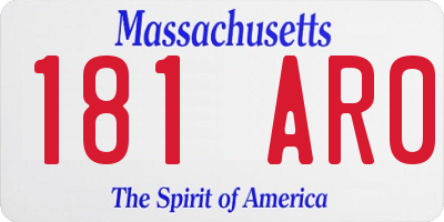 MA license plate 181AR0