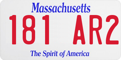 MA license plate 181AR2