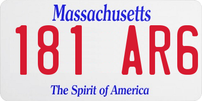 MA license plate 181AR6