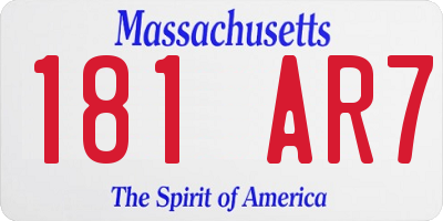 MA license plate 181AR7