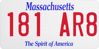 MA license plate 181AR8