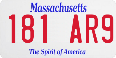 MA license plate 181AR9