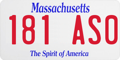 MA license plate 181AS0