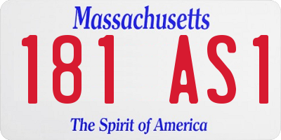 MA license plate 181AS1