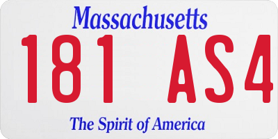 MA license plate 181AS4