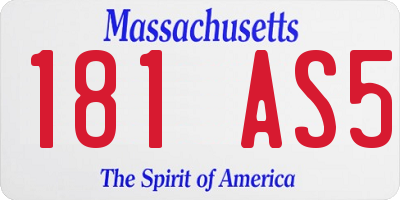 MA license plate 181AS5
