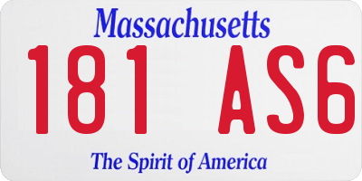 MA license plate 181AS6