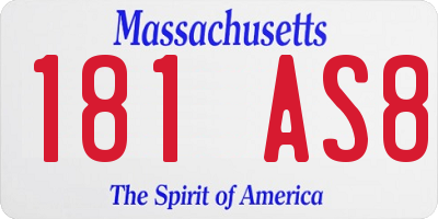 MA license plate 181AS8
