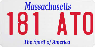 MA license plate 181AT0