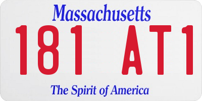 MA license plate 181AT1
