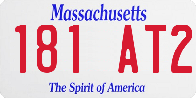 MA license plate 181AT2