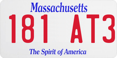 MA license plate 181AT3
