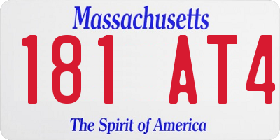 MA license plate 181AT4