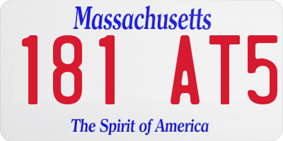 MA license plate 181AT5