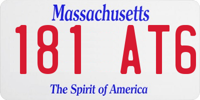 MA license plate 181AT6