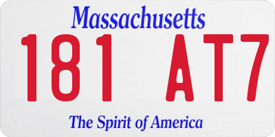 MA license plate 181AT7