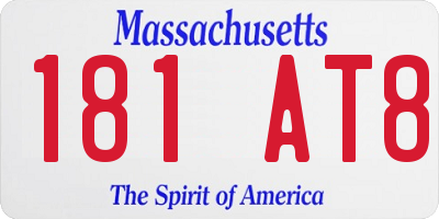MA license plate 181AT8