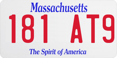 MA license plate 181AT9