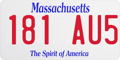 MA license plate 181AU5