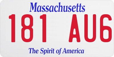 MA license plate 181AU6